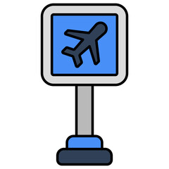 Modern design icon of airport roadboard  
