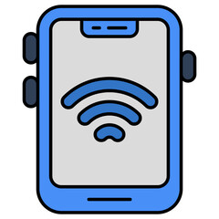 Internet signal inside smartphone showcasing mobile wifi icon 