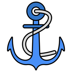 A flat design icon of nautical hook 