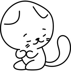 Cat Character Coloring Page