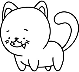Cat Character Coloring Page