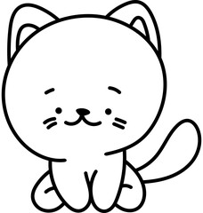Cat Character Coloring Page