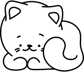 Cat Character Coloring Page