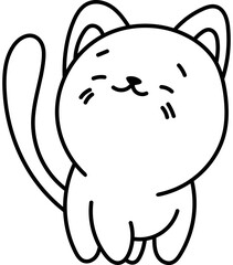 Cat Character Coloring Page