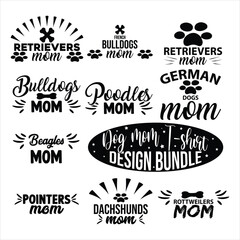 Fototapeta premium Dog mom t-shirt design bundle