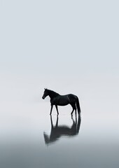 Obraz na płótnie Canvas Horse on white. AI generated art illustration. 