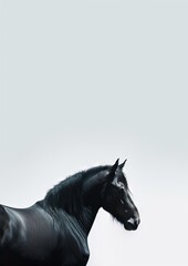 Horse on white. AI generated art illustration.
