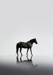 Horse on white. AI generated art illustration.
