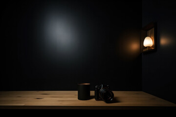 Dramatic Minimalist Wall with Chiaroscuro for Product Presentation