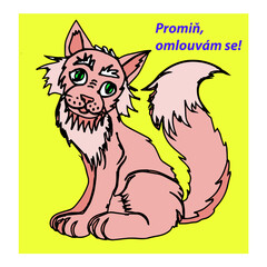 cat who asks for forgiveness in Czech