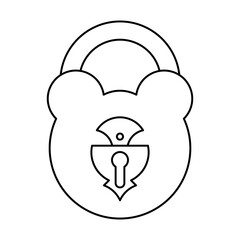 Vintage Padlock Outline Icon