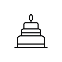 Party Cake icon design with white background stock illustration