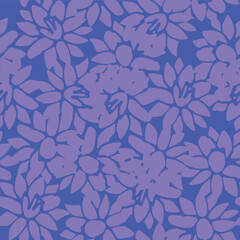A simple purple floral silhouettes vector pattern