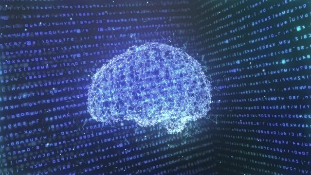 Virtual Brain Digital Machine Learning Artificial Intelligence AI concept art