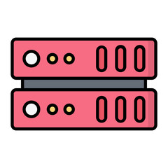 Obraz premium Server Line Color Icon