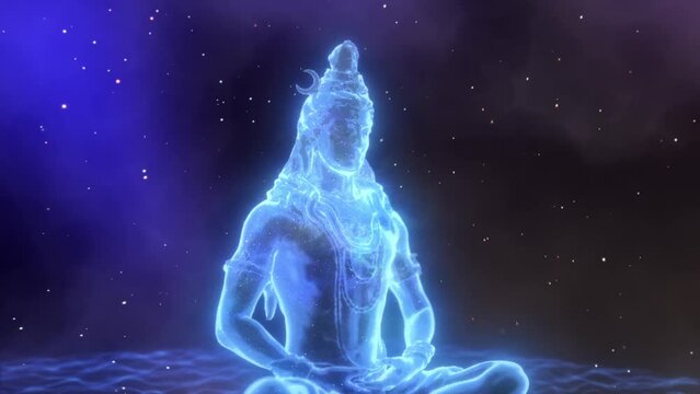 Hindu God Shiva Meditating in Heavens Bholenath