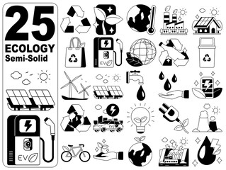 Ecology Illustration Semi-Solid Set 25 Item