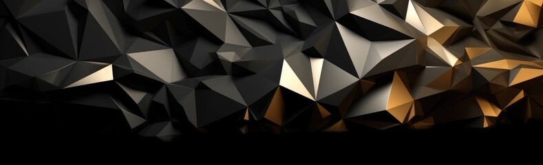 Polygonal Gold Background - Abstract Art - Generative AI