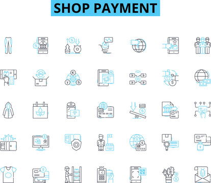 Shop payment linear icons set. Cash, Credit, Debit, Mobile, Online, Swipe, Tap line vector and concept signs. Contactless,ApplePay,SamsungPay outline illustrations Generative AI