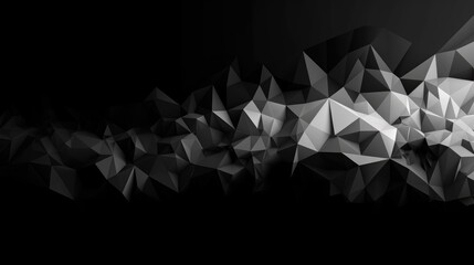 Minimalistic Low Polygon Background Design in Black and White - Graphic Design - Generative AI