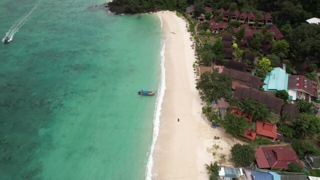 4K Aerial Footage of Long Beach on Koh Phi Phi