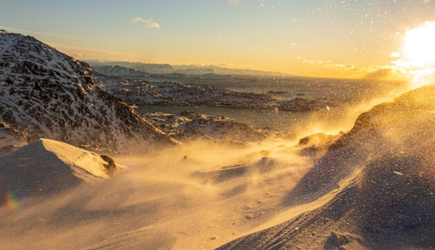 arctic wind in sunset