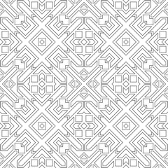 Vector seamless pattern. Modern stylish texture. Monochrome, linear abstract background.