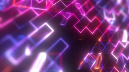 Funky Neon Digital Bricks Pattern Grid Screen Fast VJ loop Animation 3D Bokeh Closeup