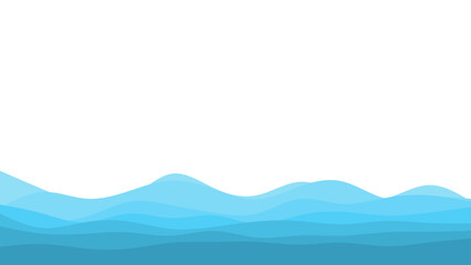 Blue river ocean wave layer vector background
