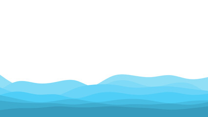 Blue river ocean wave layer vector background
