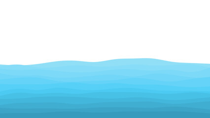 Blue river ocean wave layer vector background
