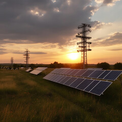 Green energy. Generative Ai Illustration