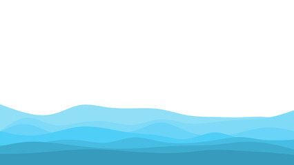 Blue river ocean wave layer vector background
