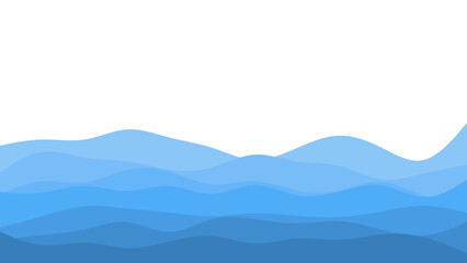 Blue river ocean wave layer vector background
