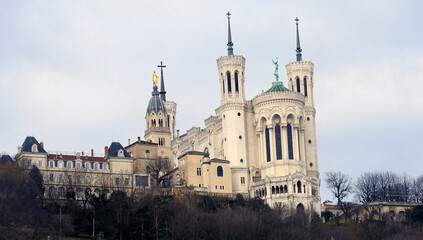 Fototapeta na wymiar Basilica of Our Lady of Fourviere, Lyon, France
