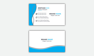 Double Sided Horizontal Business Card design for any kind of use.  modern and Creative business card template.
