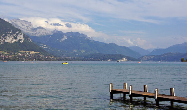 Panoramic of Lake Annecy, France