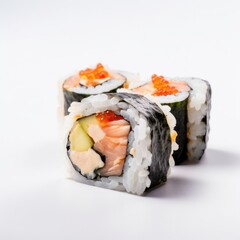 Sushi Isolated on White .Generative AI