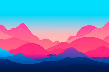 Pink and blue clouds on a blue sky background. Generative AI