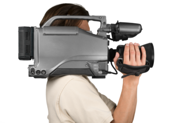 Closeup of a Cameraman Filming