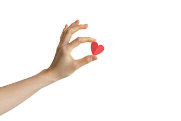 hand with a heart on a transparent background