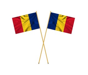 Romania flag with fabric texture