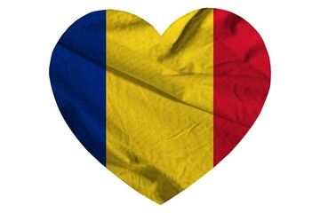 Romania flag with fabric texture