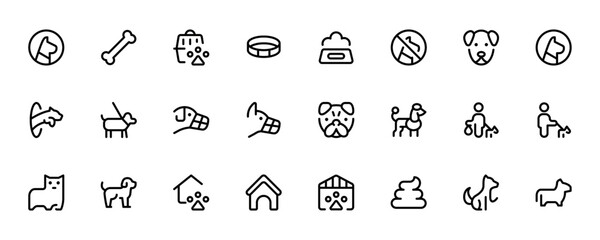 Dog icon. dogs related icon flat vector and illustration, graphic, editable stroke. Suitable for website design, logo, app, template, and ui ux.