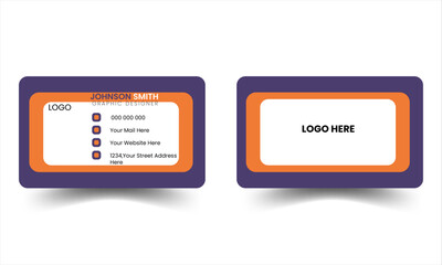 Corporate simple clean horizontal business card design template