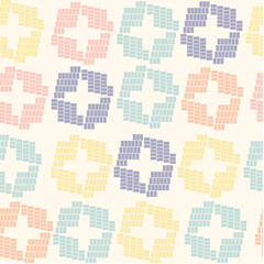 Kids pastel pattern. Abstract shapes seamless repeat pattern design. Babies print background. Soft color minimal textile vector illustration