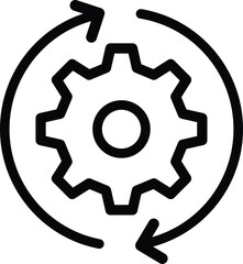 setting icon, process production vector