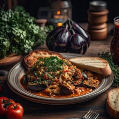 Delicious Imam Bayildi Recipe, Mediterranean Cuisine, Generative AI