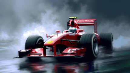 Naklejka premium Racing Game Art Wallpaper Background