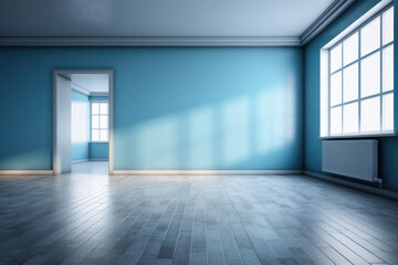 Obraz premium Minimalist Light Blue Room Background for Product Presentation